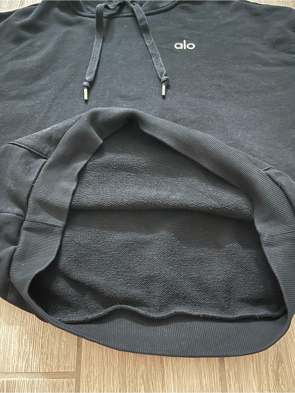 Alo Yoga Accolade Black Oversized Hoodie Sz M 8-10 U3032RG - Picture 9 of 12